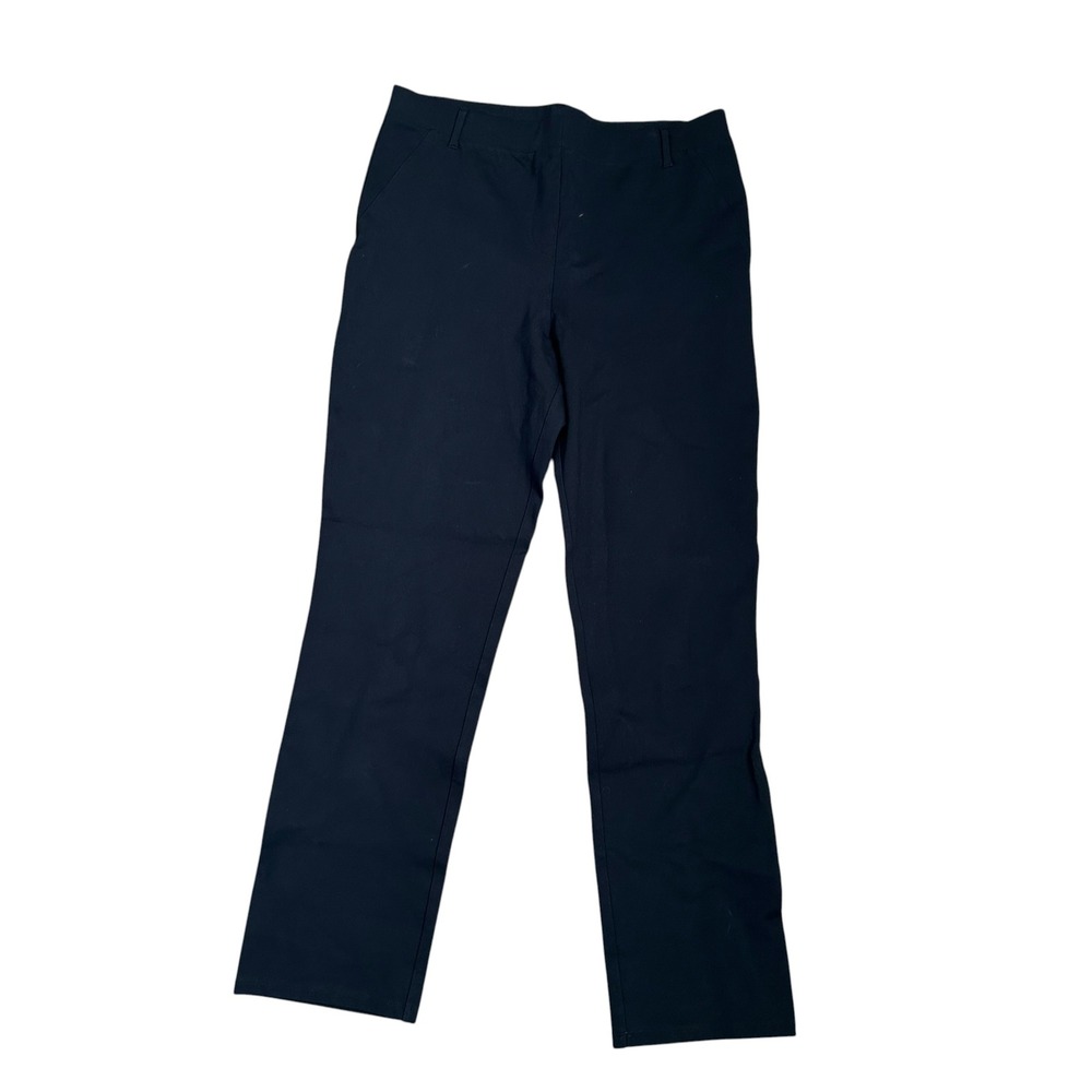 Quince Ultra-Stretch Ponte Straight Leg Pants Navy Blue Womens Large Regular